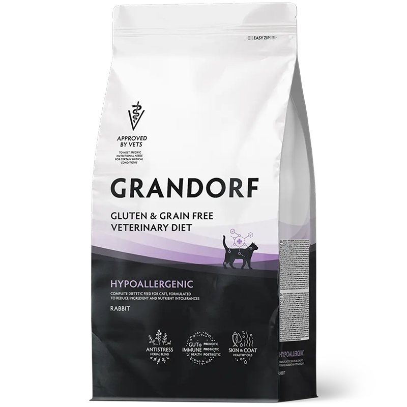 Grandorf Veterinary Diet Cat Hypoallergenic 2кг для Кошек с пищевой аллергией или непереносимостью