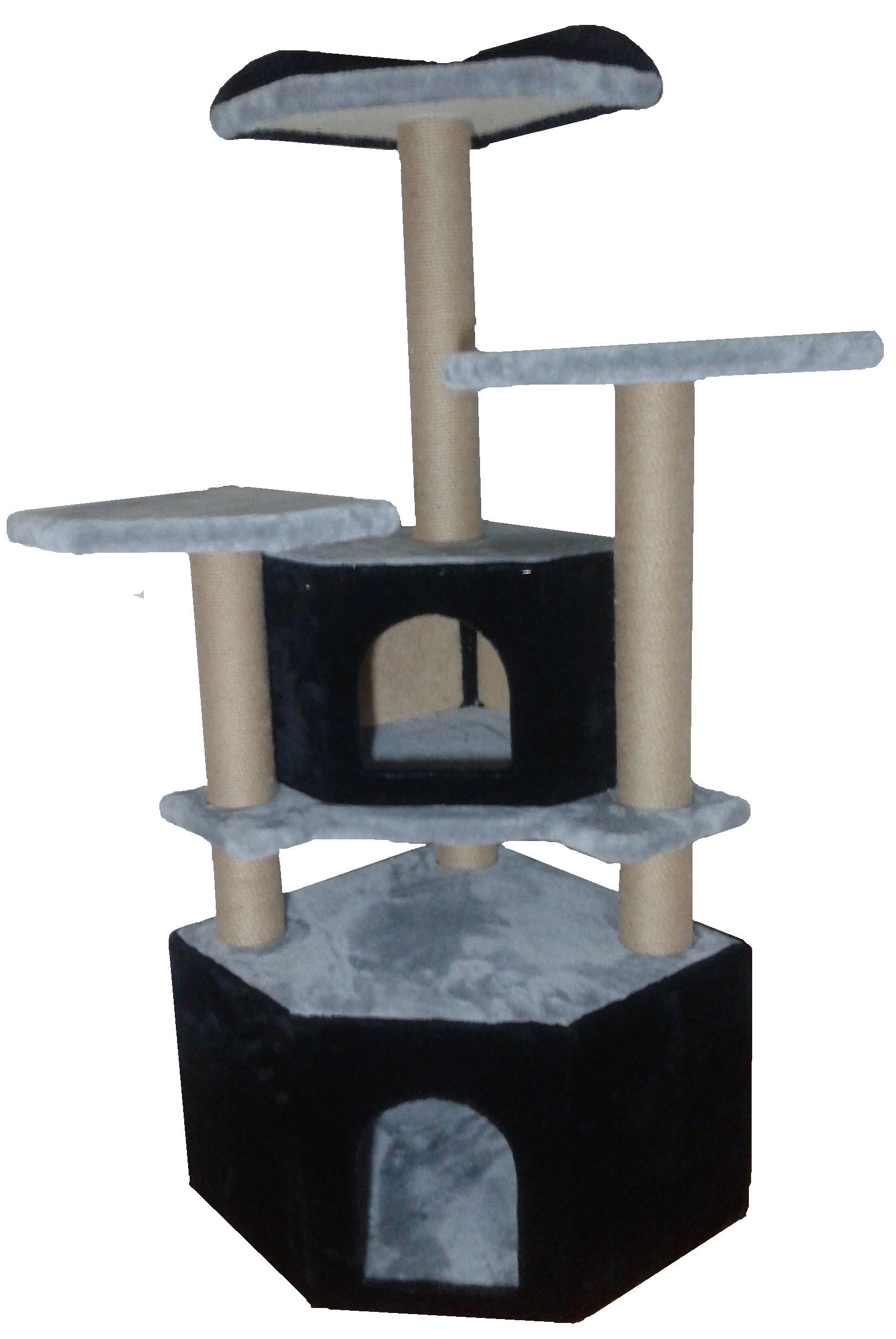 Комплекс Джерри угловой с двумя Домиками 6 труб h=150см для Кошек