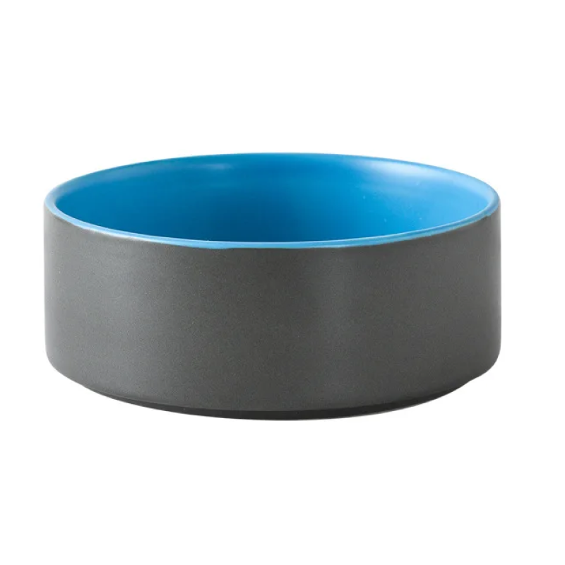 Миска керамическая TopPet большая, серо-синяя 750 мл