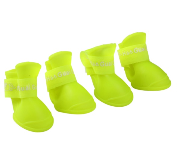 Ботинки Nunbell силиконовые на липучке желтые, L 5,7х4,7 (4шт.) для Собак