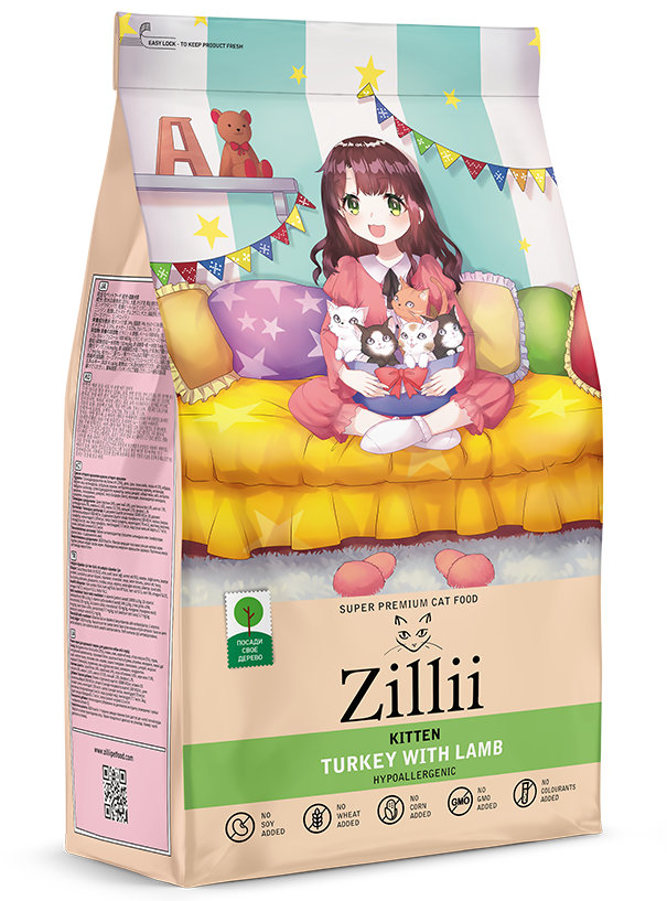 ZILLII Kitten для Котят 400г Индейка с Ягнёнком