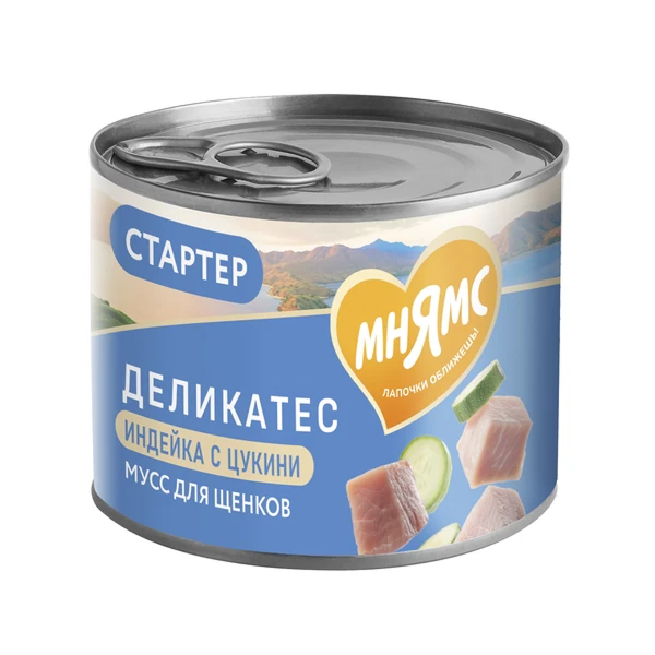 конс. Мнямс 200г Стартер Паштет из Индейки с Цукини для Щенков до 4 месяцев Мусс по-французски