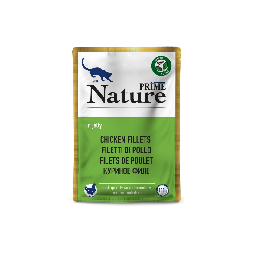 пауч Prime Nature 100г в желе Куриное филе для Кошек