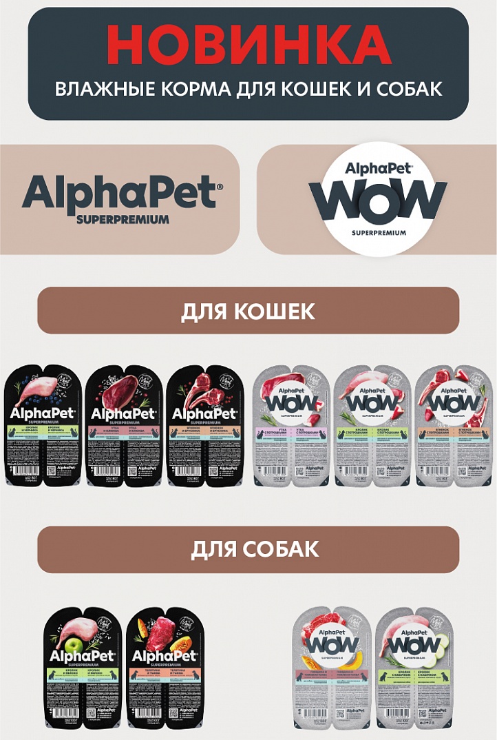 AlphaPet 12кг для Собак Средних пород с чувствит. пищеварением с Бараниной и потрошками