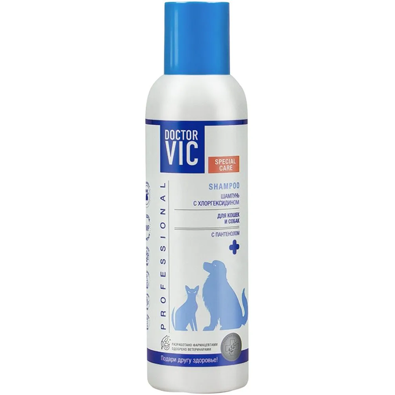 Шампунь Doctor VIC с Хлоргексидином для Собак и Кошек 150мл