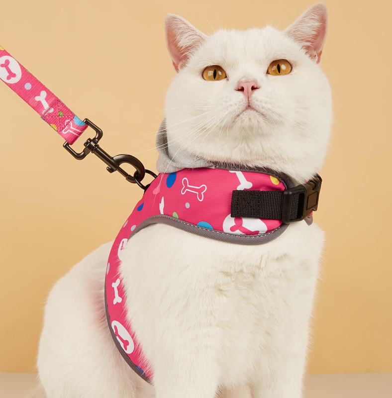 Шлейка Midepet с капюшоном L (шея 32, грудь 36-47 см) розовая