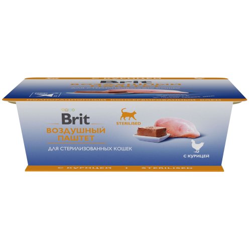 конс. Brit Воздушный паштет для стерилизованных Кошек Курица, 100г