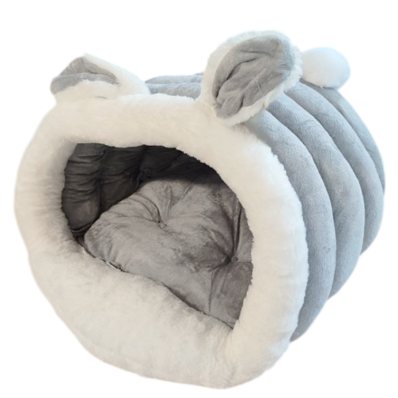 Лежанка мешок TopPet Зайка, серая 37x50x30