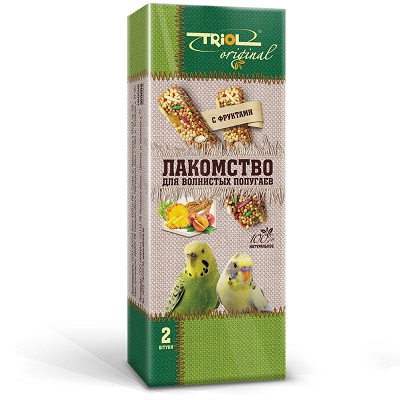 Лакомство Triol для Волнистых Попугаев с Фруктами 2шт, 55г