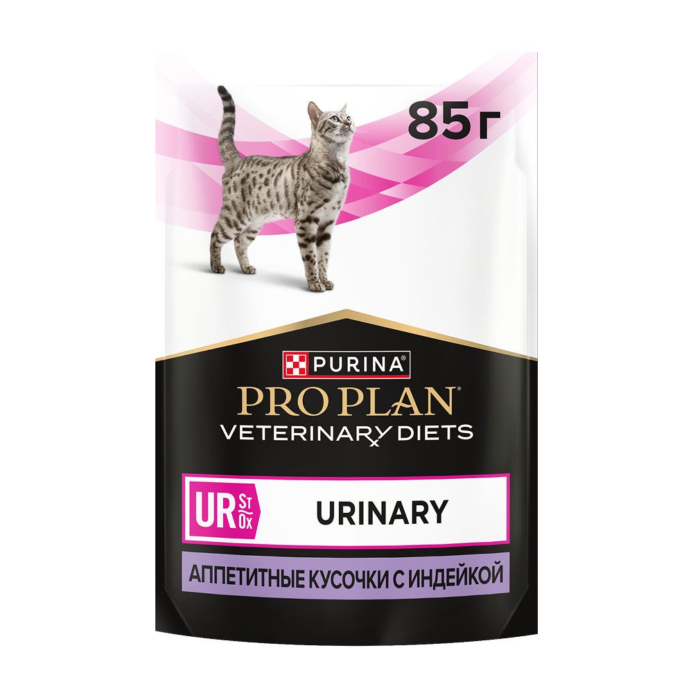Влажный корм для кошек диетический PRO PLAN® VETERINARY DIETS UR ST/OX Urinary при болезнях нижних отделов мочевыводящих путей, с индейкой, 85 г