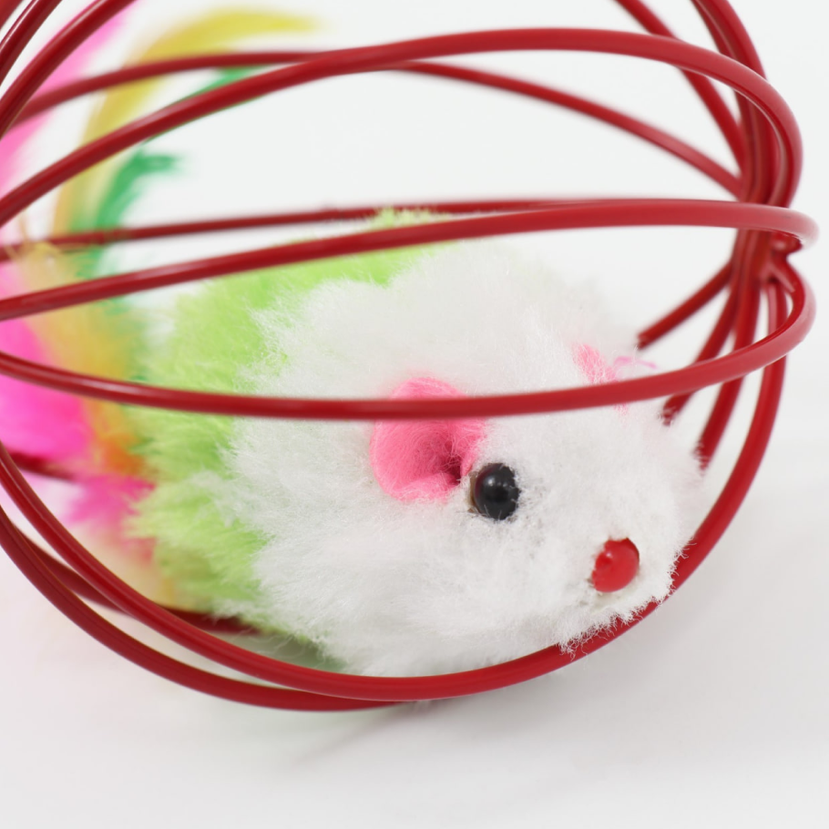 Игрушка TopPet для кошек  Мышь 5см в шарике из прутьев