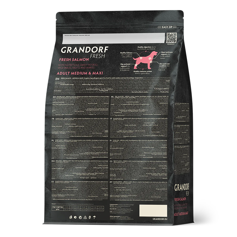 Grandorf FRESH для Собак средних и крупных пород Лосось с Бататом 1кг