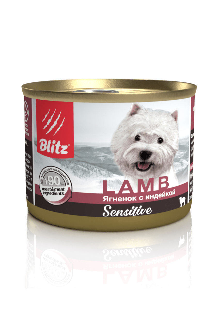 конс. BLITZ Sensitive Ягненок с Индейкой для Cобак 200г