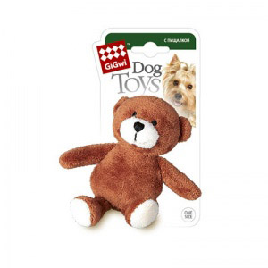 Игрушка GiGwi Медведь с пищалкой, 10 см для Собак
