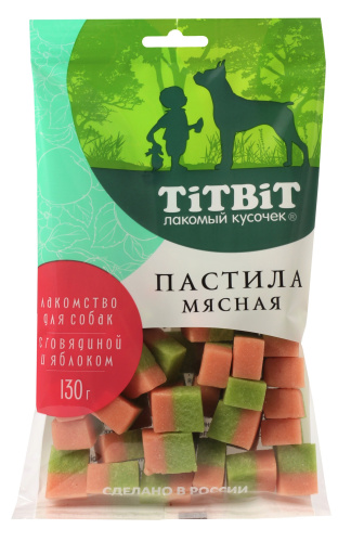 Лакомство TitBit Пастила мясная с Говядиной и Яблоком для Собак 130г