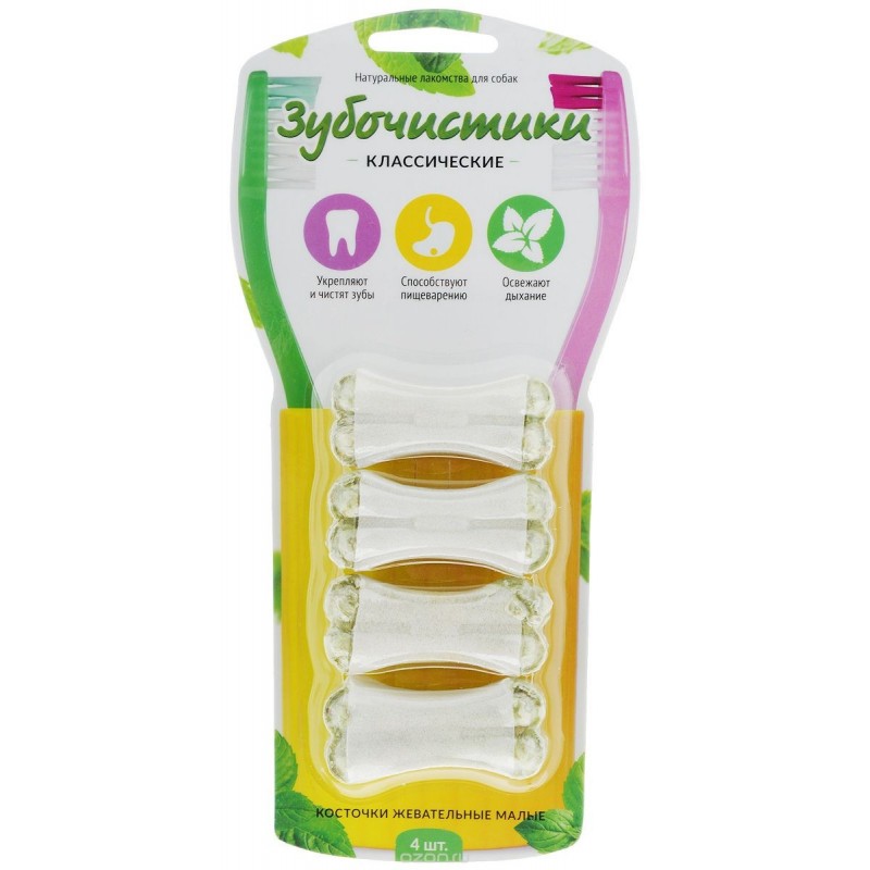 Зубочистики: Косточки Жевательные малые, 4шт