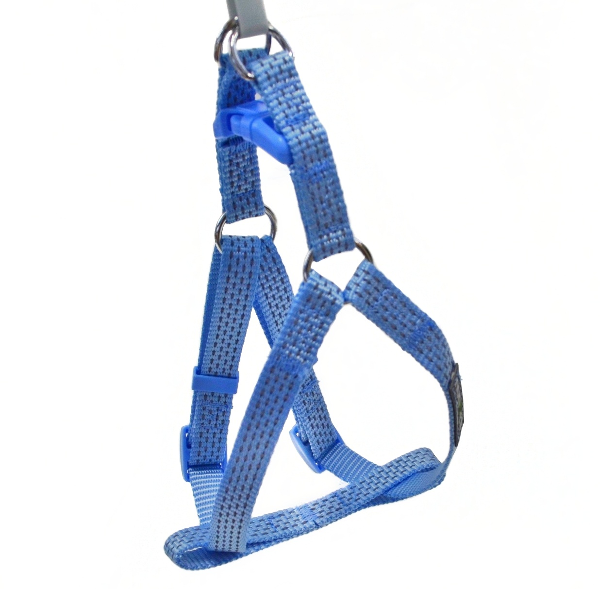 Шлейка Nunbell 20мм*42-63см нейлон Голубой со светоотражающей нитью