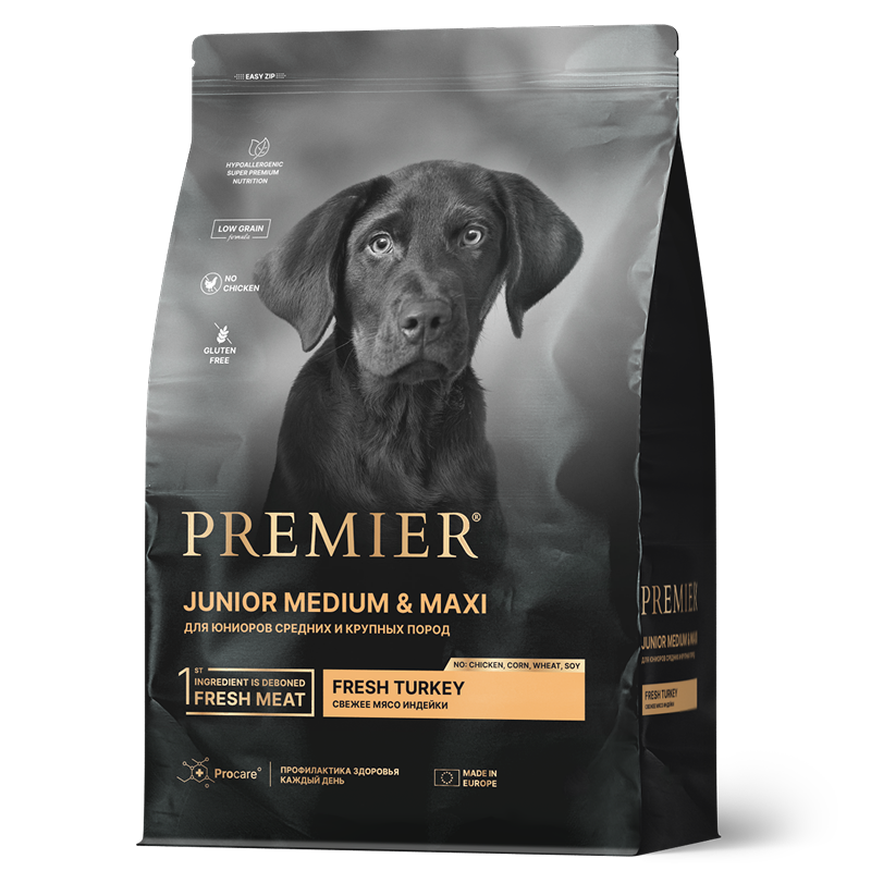 Premier Dog Junior Medium&Maxi Turkey 1кг