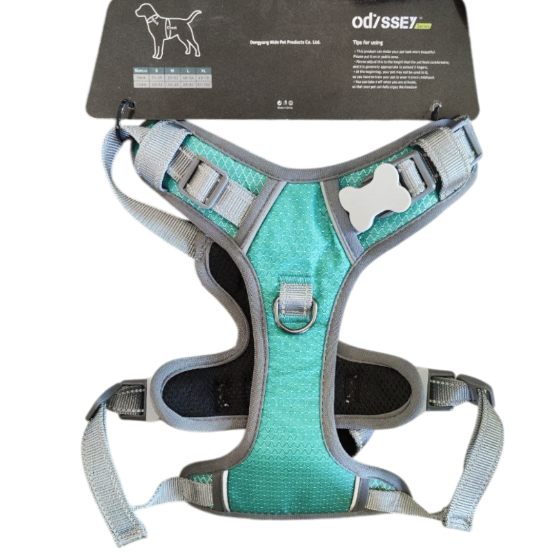 Шлейка MidePet "Odyssey" - M (шея 32-52, грудь 56-69 см) бирюзовая