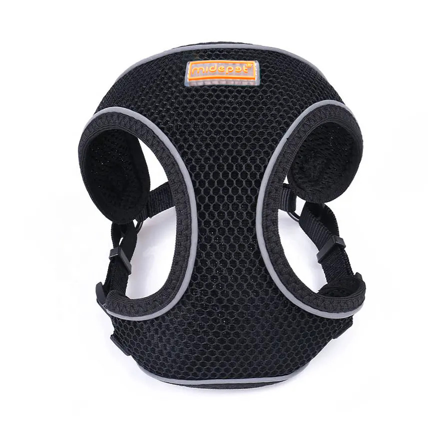 Шлейка Midepet с cотами Х образная M (шея 44 , грудь 48-56см) Черная