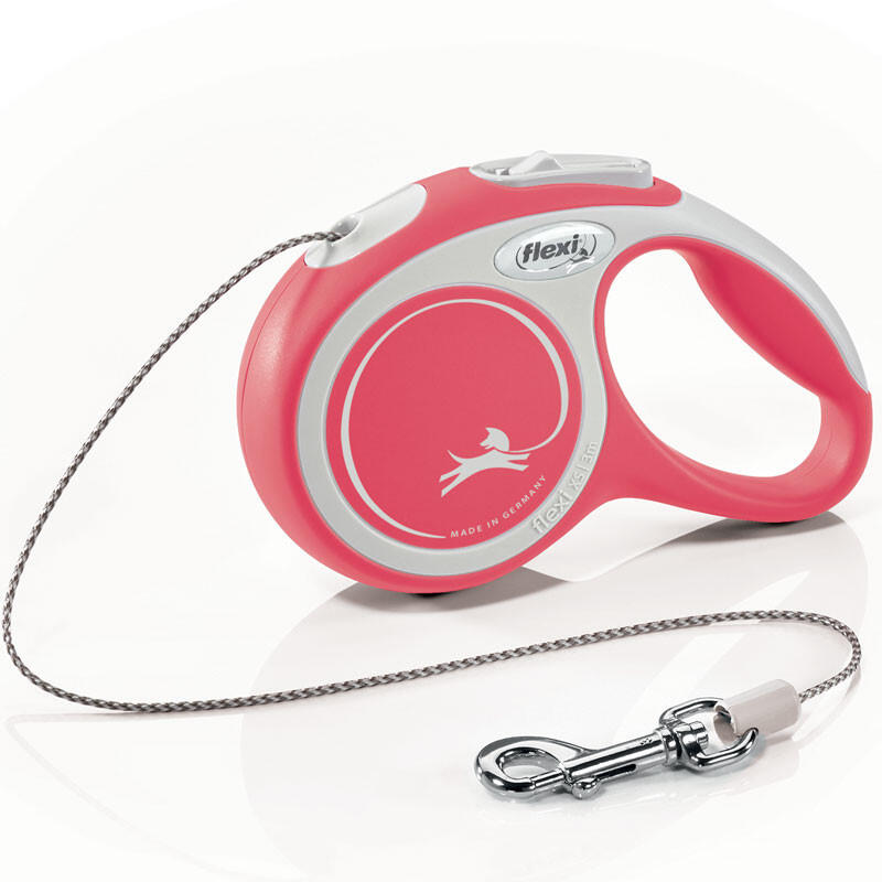 Рулетка Flexi New Line Comfort XS трос 3м 8кг Серая/Красная