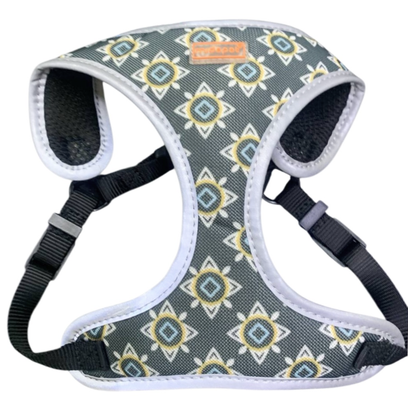 Шлейка Midepet с рисунком M (шея 44см, грудь 50-58) серая