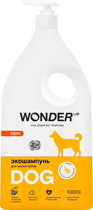 Экошампунь WONDER LAB для мытья собак 1л