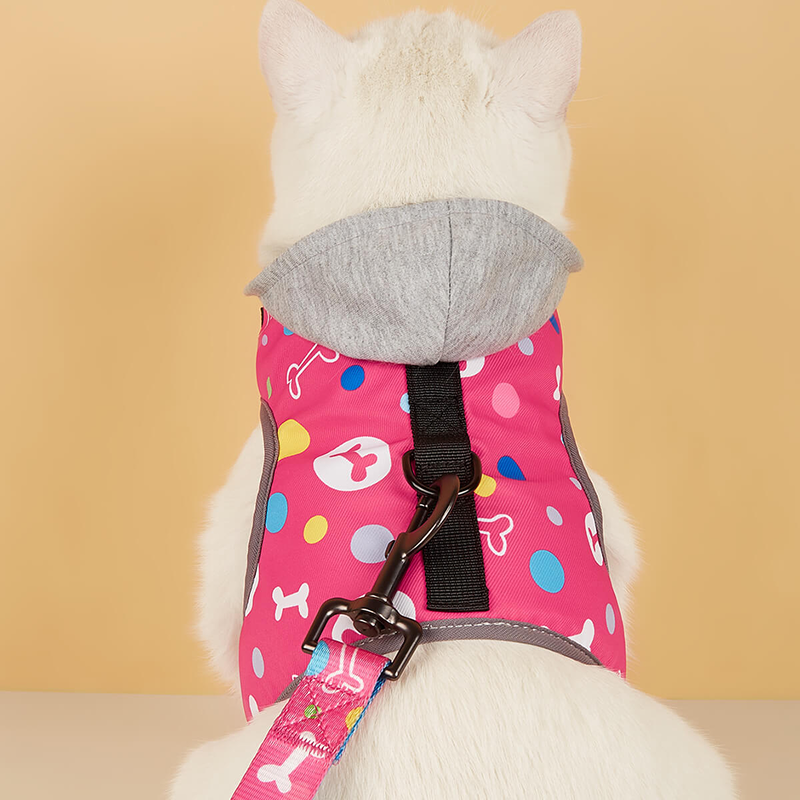 Шлейка Midepet с капюшоном L (шея 32, грудь 36-47 см) розовая