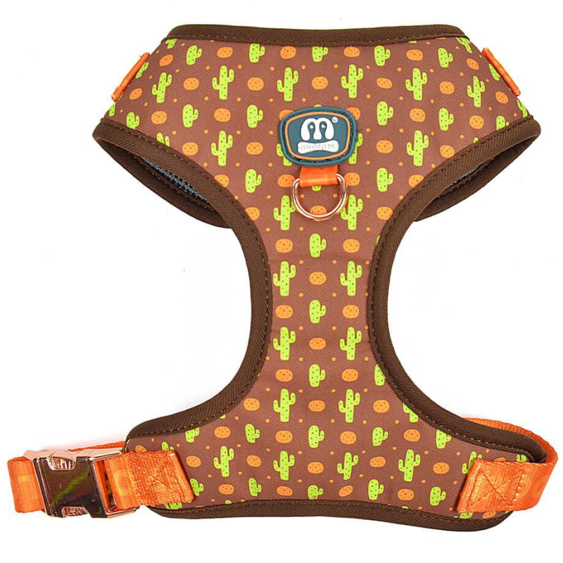 Шлейка MidePet "Color Blooming" M (шея 38-47, грудь 45-62 см) коричнево-оранжевая с рисунком