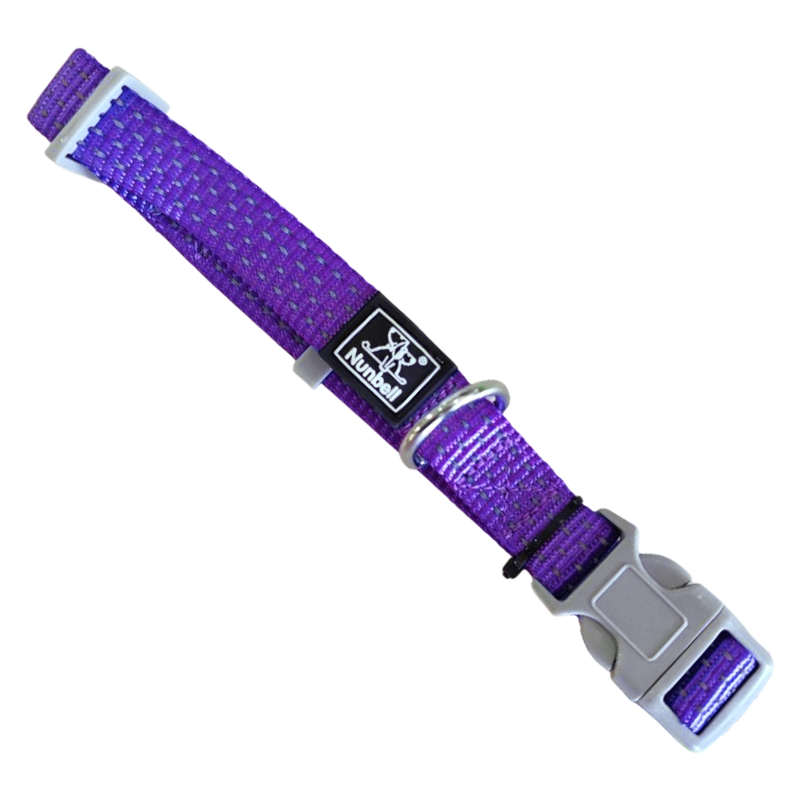 Ошейник Nunbell нейлон 20мм*56см Фиолетовый со светоотражающей нитью