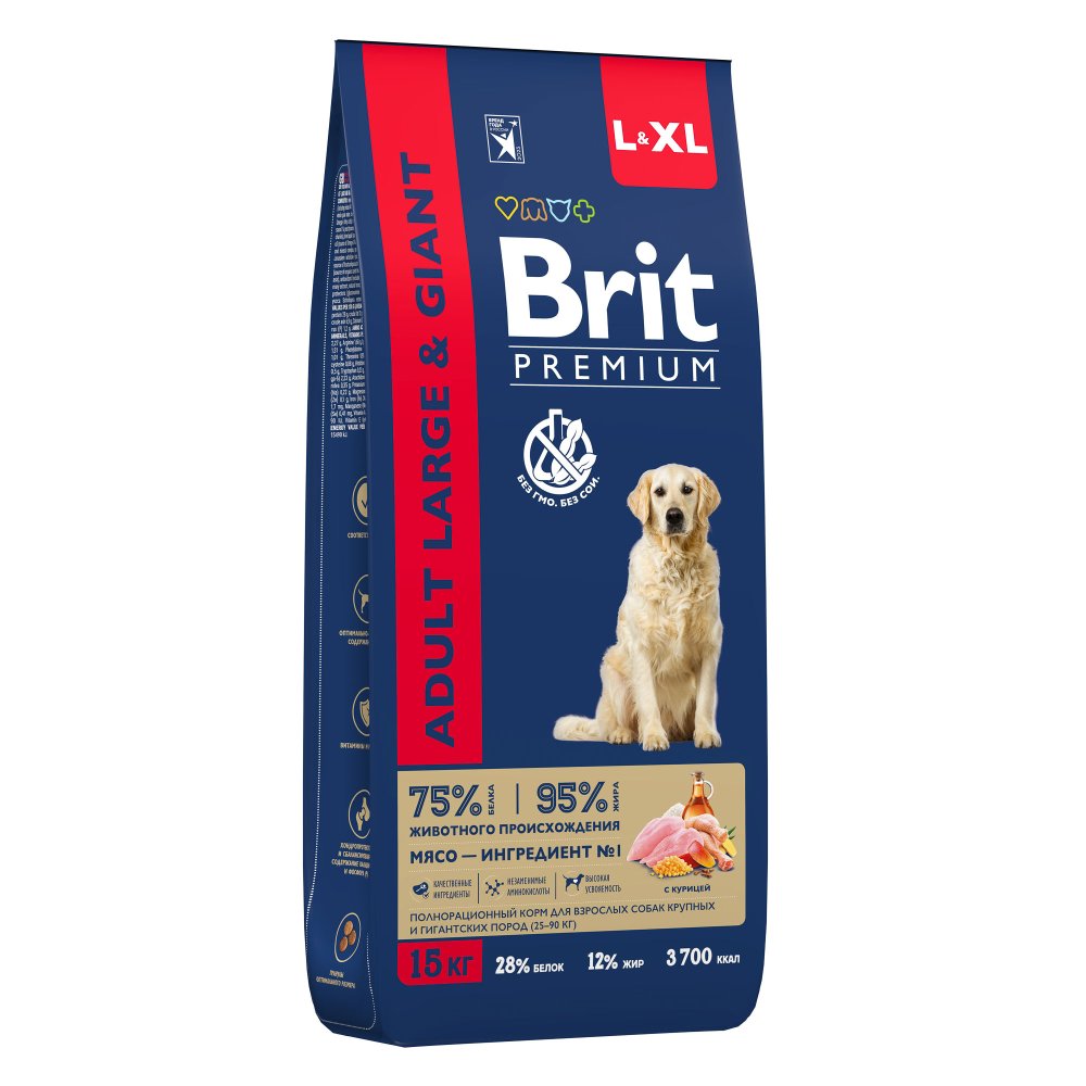 Brit Premium Adult L для Взрослых Собак Крупных Пород 15кг