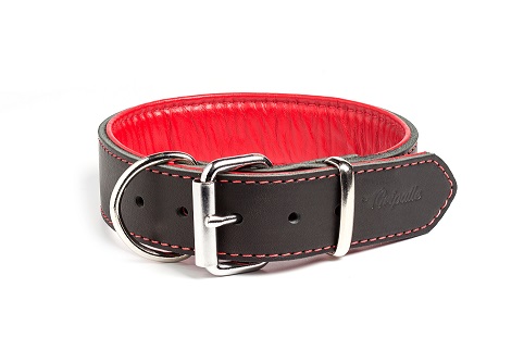Ошейник Gripalle Остин 25мм*32-42 Черный с Красной Подкладкой