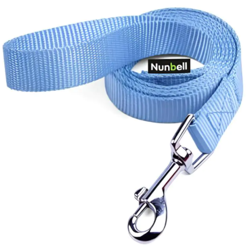 Поводок Nunbell нейлон 10мм*120см Голубой со светоотражающей нитью
