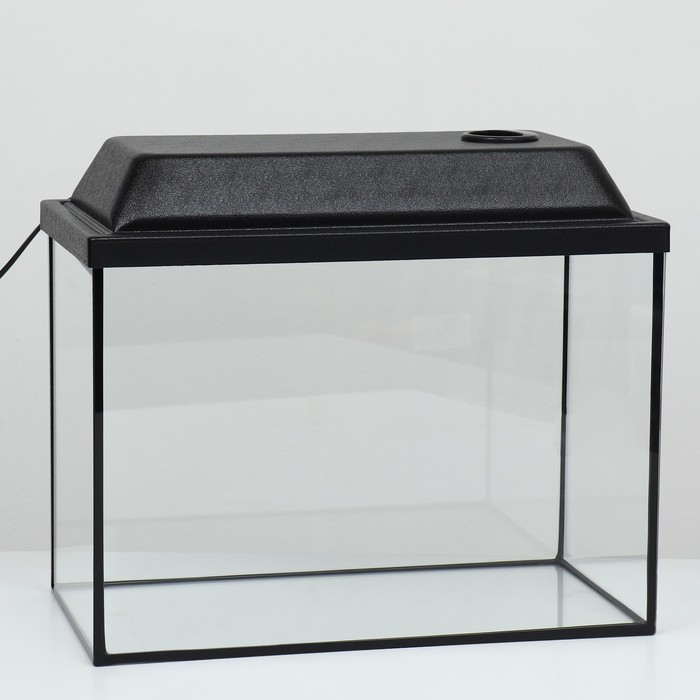 Аквариум с крышкой прямоугольный 20л, 36х19х29см, черный