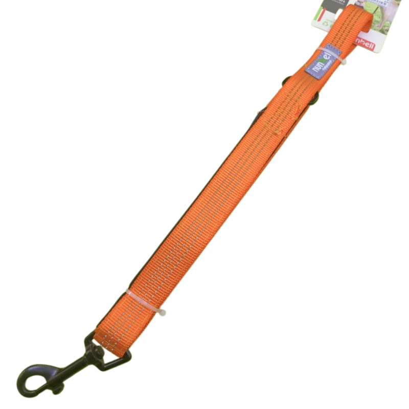 Поводок Nunbell Professional нейлон 20мм*110-120см Оранжевый с эргономичной ручкой и светоотр. нитью
