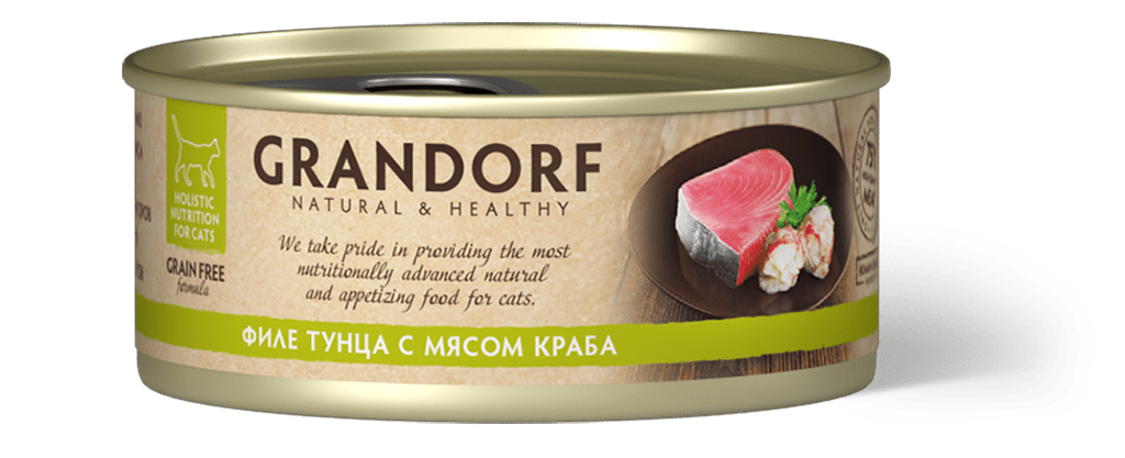 конс. Grandorf для Кошек Филе тунца с мясом краба 70г