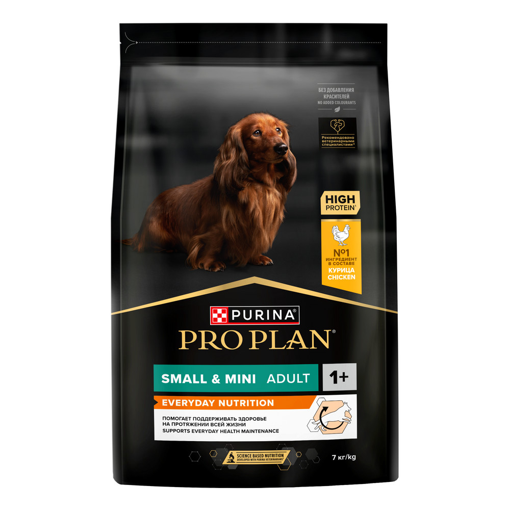 Сухой корм PRO PLAN для собак мелких и карликовых пород, с курицей, 7кг