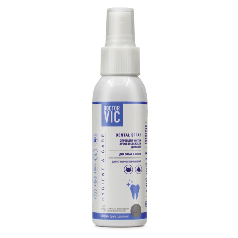 Спрей Doctor VIC для чистки зубов и свежести дыхания для Собак и Кошек 100мл