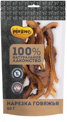 Лакомство Мнямс Нарезка Говяжья для Собак 50г