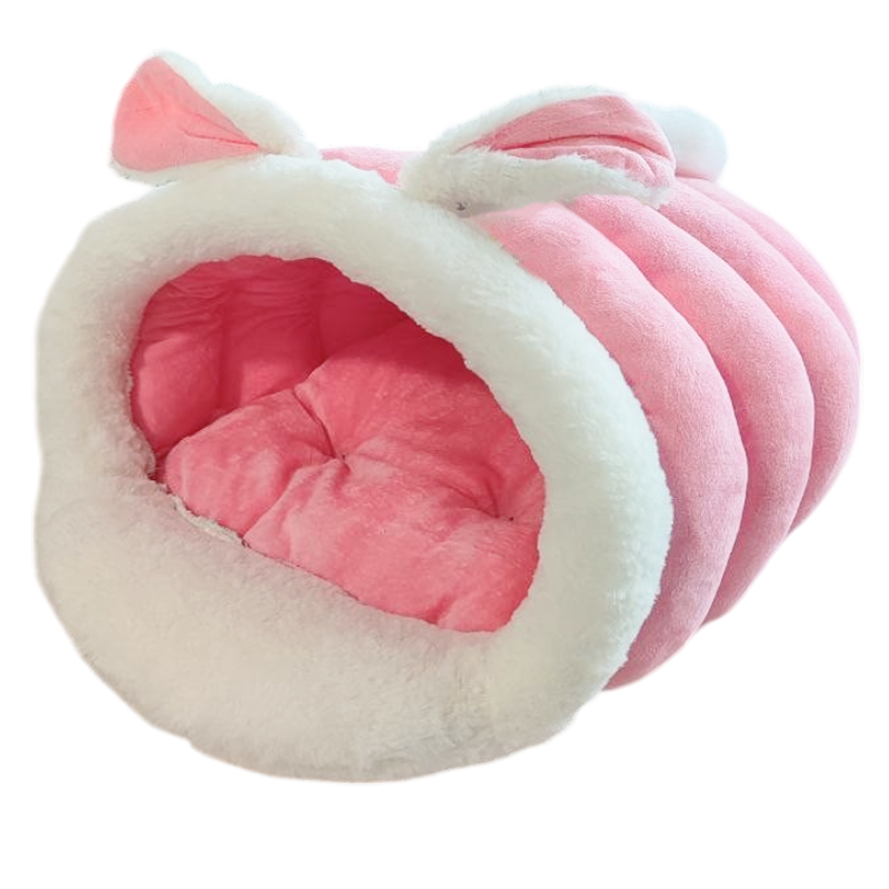 Лежанка мешок TopPet Зайка, розовая 37x50x30