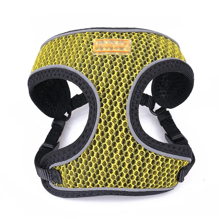 Шлейка Midepet с cотами Х образная M (шея 44 , грудь 48-56см) Желтая