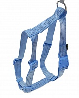 Шлейка Nunbell Smart 25мм*40-68/50-92см нейлон Голубой со светоотражающей нитью