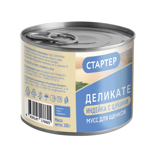 конс. Мнямс 200г Стартер Паштет из Индейки с Цукини для Щенков до 4 месяцев Мусс по-французски
