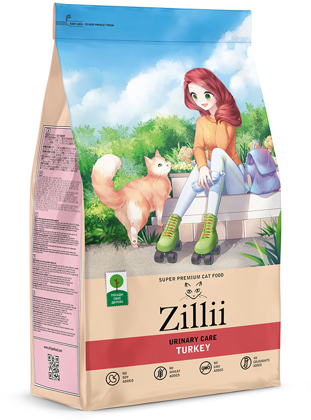 ZILLII Urinary Care Cat для Кошек РН контроль 400г Индейка