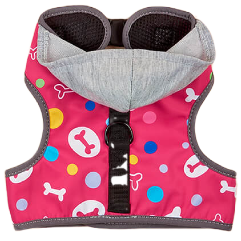 Шлейка Midepet с капюшоном M (шея 28, грудь 31-39 см) розовая