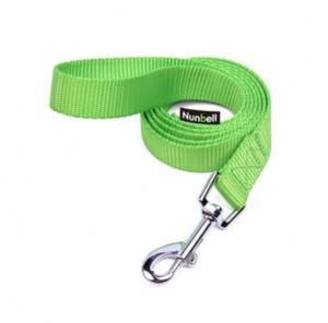 Поводок Nunbell нейлон 15мм*120см Зеленый со светоотражающей нитью