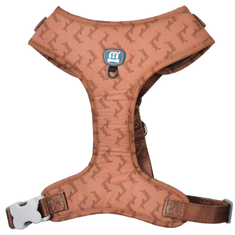 Шлейка Midepet с рисунком M (шея 44см, грудь 50-58) Коричневая