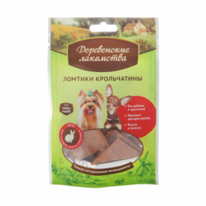 Деревенские Лакомства Ломтики Крольчатины для Собак 55г