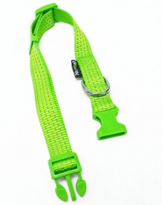Ошейник Nunbell нейлон 15мм*44см Зеленый со светоотражающей нитью