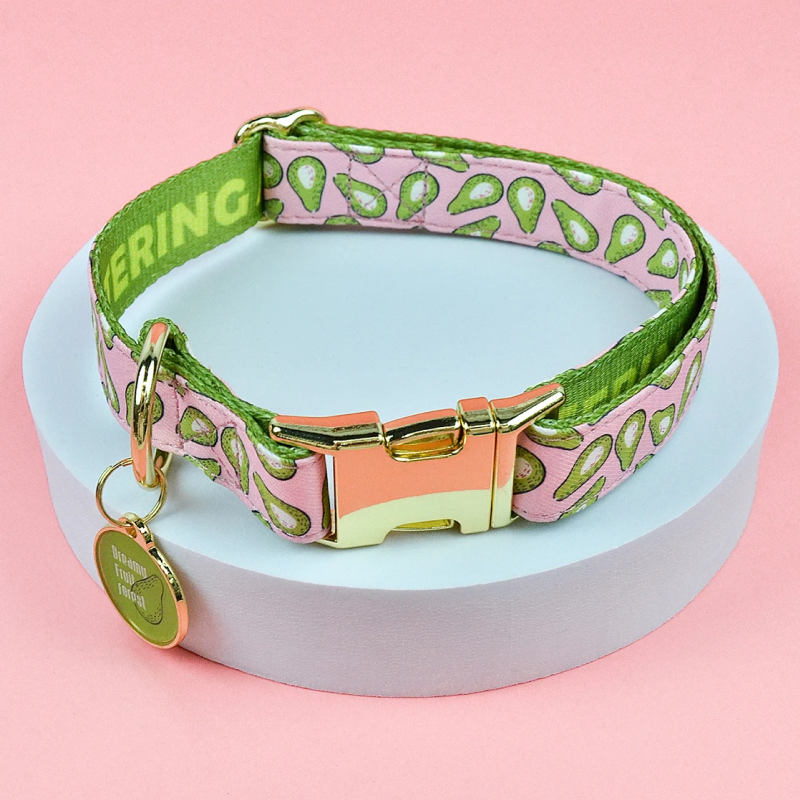 Ошейник MidePet "Color Blooming" M 2x30-40 см, розово-зеленый с рисунком